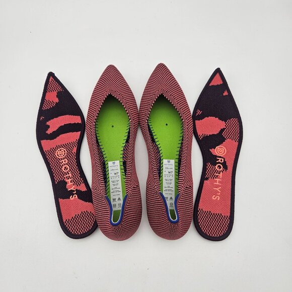 Rothys The Point Rose Double Stitch Slip On Flats Womens Sz 7 NEW - Picture 4 of 6